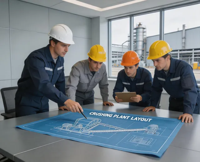 Trio service team reviewing plant layout