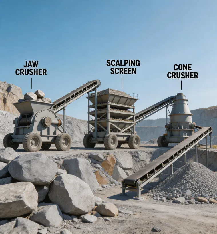 Trio crushing plant